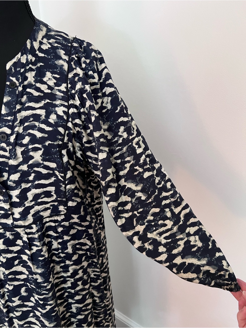 Ba&Sh Raglan Sleeve Maxi Dress in Navy and Cream - Picture 5 of 8